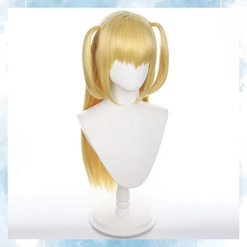 WHIMSICAL W Amane Misa Cosplay perruque longue droite style doré résistant à la chaleur