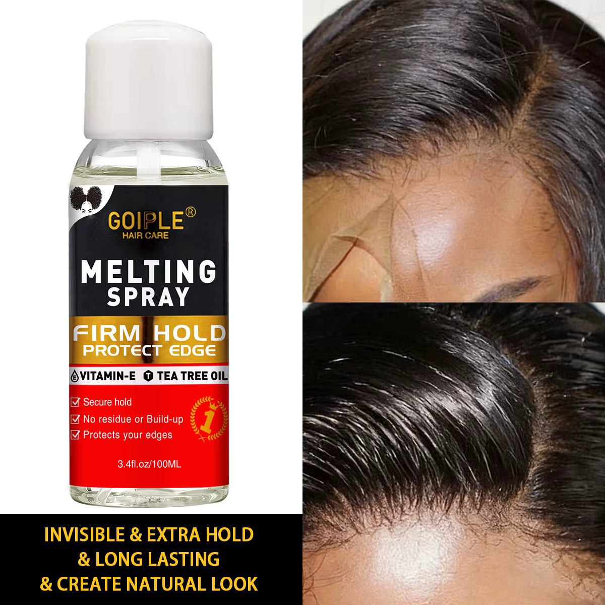 Mousse de teinte légère pour perruque, correspondance instantanée des couleurs, Spray fondant à forte tenue, colle longue durée, Kit d'installation de perruque, style de perruque