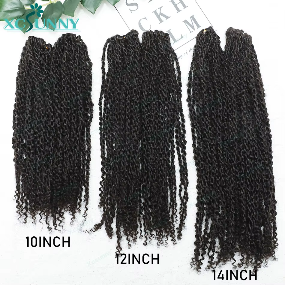 Mini torsion cheveux humains Crochet Extensions court