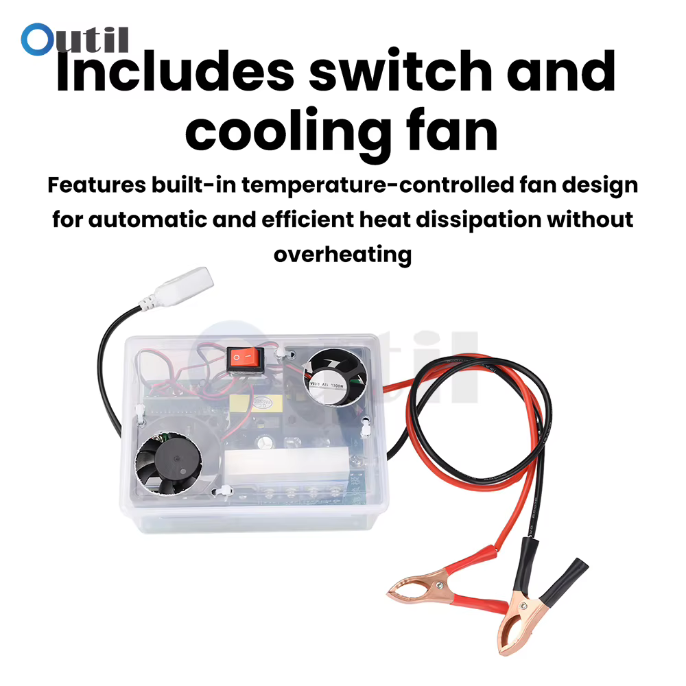 Module d'onduleur 500W, convertisseur de puissance DC 12V-14.5V vers AC 220V avec ventilateur de refroidissement et interrupteur de sécurité pour petits appareils