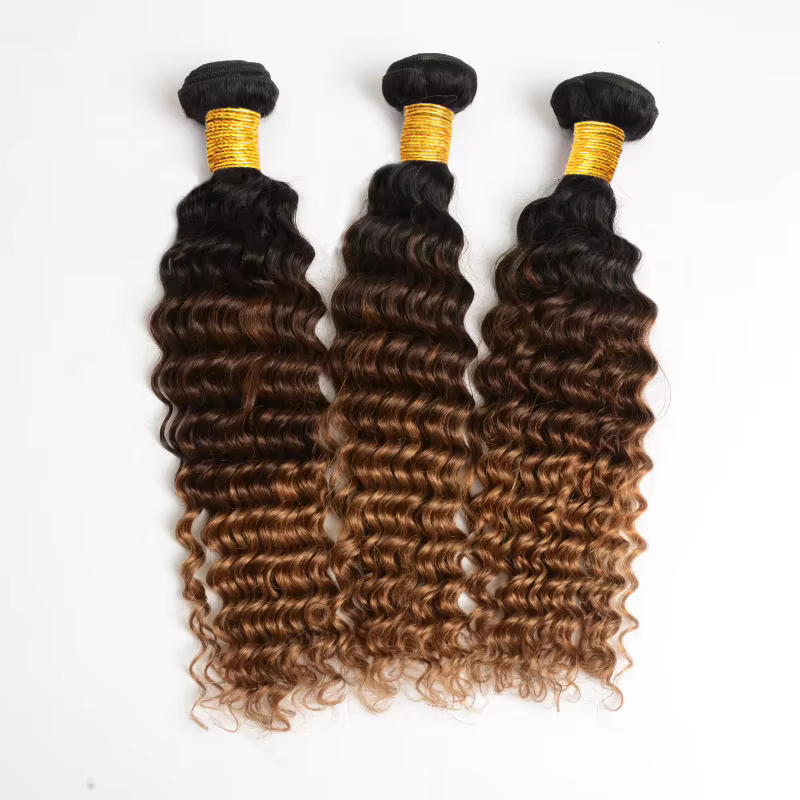 Remy vague profonde paquets 3 pièces Ombre brésilien profond bouclés