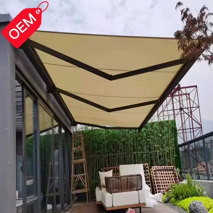 Auvent rétractable en alliage d'aluminium pour extérieur, auvent extensible pour terrasse et balcon, imperméable et résistant aux UV, personnalisable