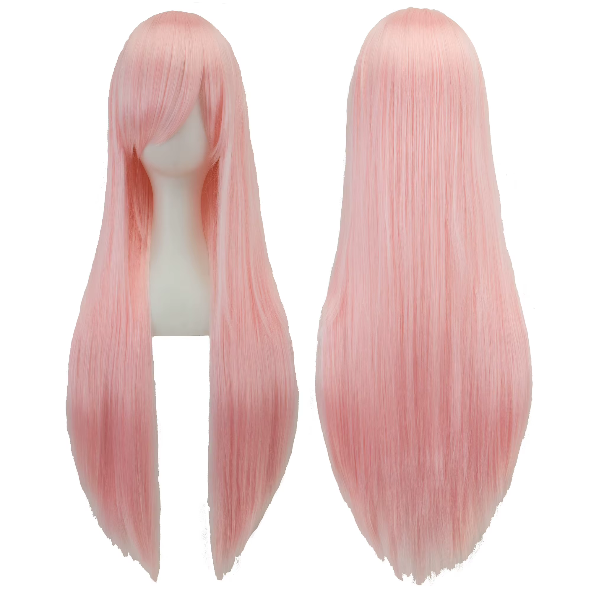 Perruque synthétique longue rose clair pour Cosplay Anime Megurine Luka