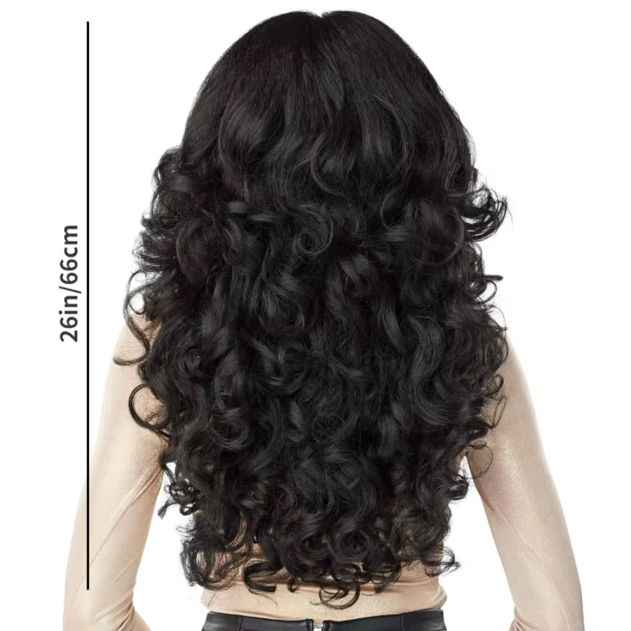 Perruque synthétique tissée à la main de 66-71 cm/26-28 pouces avec effet naturel de ligne de cheveux pré-dessinée