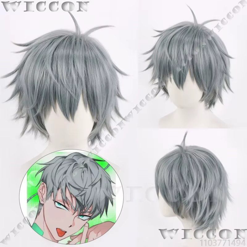Jusqu'à l'anime Alien scène Cosplay accessoire nouvelle perruque argent gris cheveux hommes idole