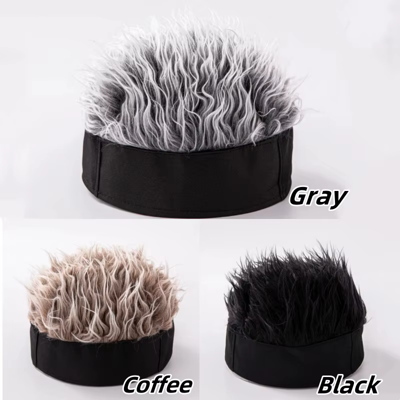 Perruque synthétique unisexe à cheveux courts effilochés