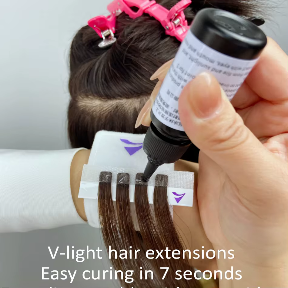 V-Light Technology-Kit d'outils d'extension de cheveux noirs