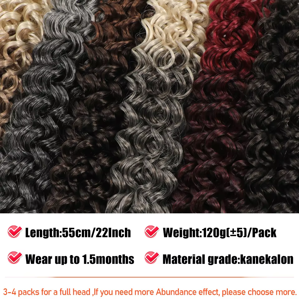 GOGO Curl Extensions de cheveux synthétiques au Crochet pour femme 14 18 22 pouces Faux Locs Afro