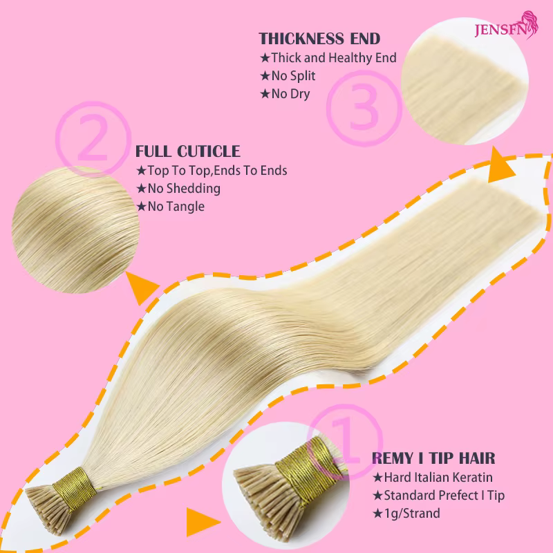 I-Tip-Extension de Cheveux Humains Lisses