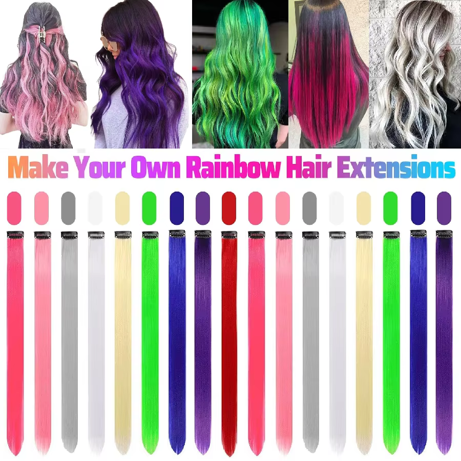 6/12 pièces Extensions de cheveux pince