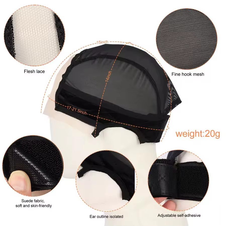 Bonnet de perruque synthétique tressé avec cheveux de bébé