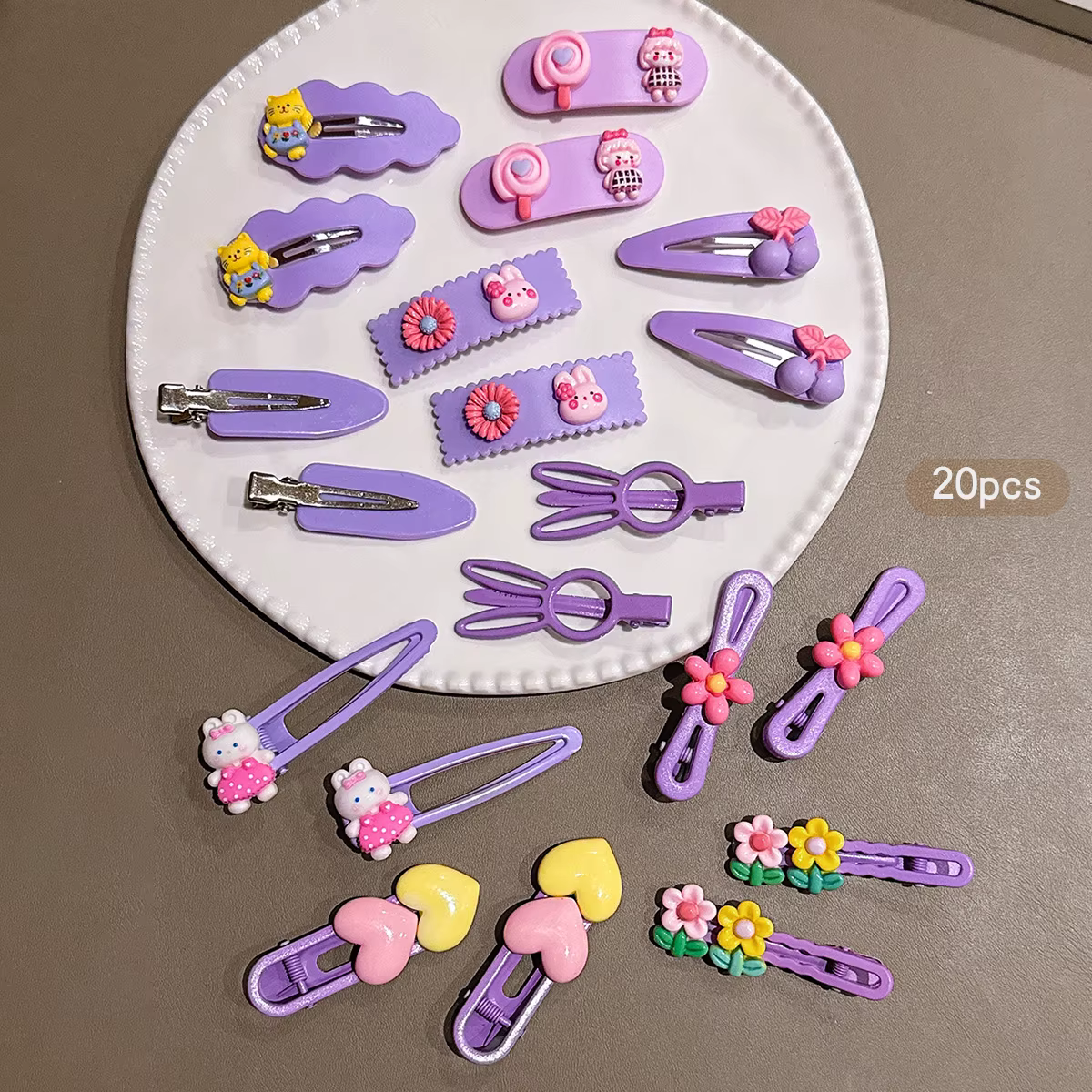 20 pinces à cheveux violettes mignonnes