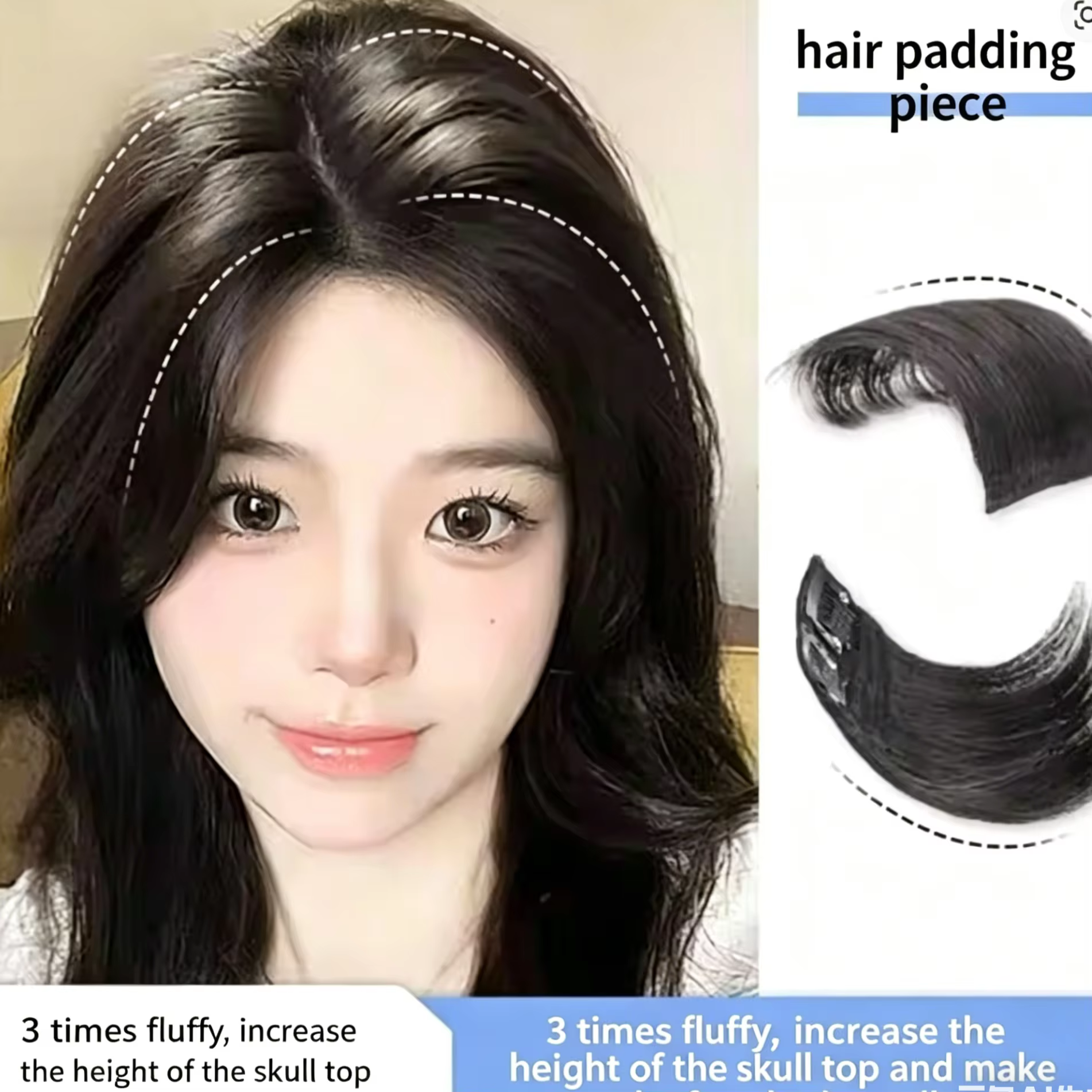 Perruque synthétique courte et droite de 10 centimètres avec couverture de cheveux extérieure sans couture pour femmes