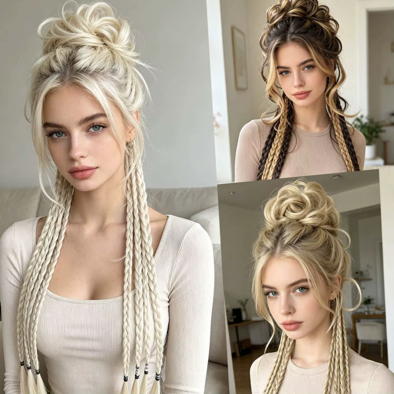 Chignon synthétique désordonné