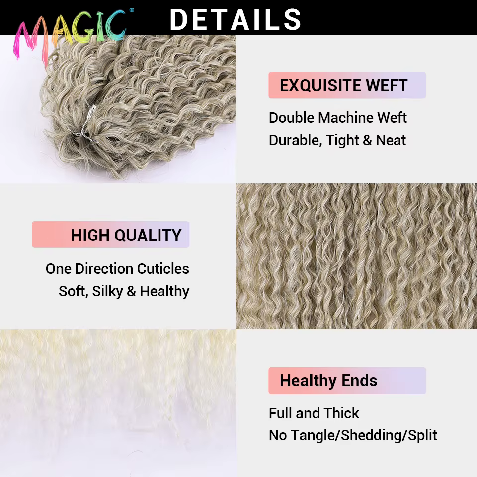 Extensions de cheveux magiques 30 pouces Afro crépus bouclés