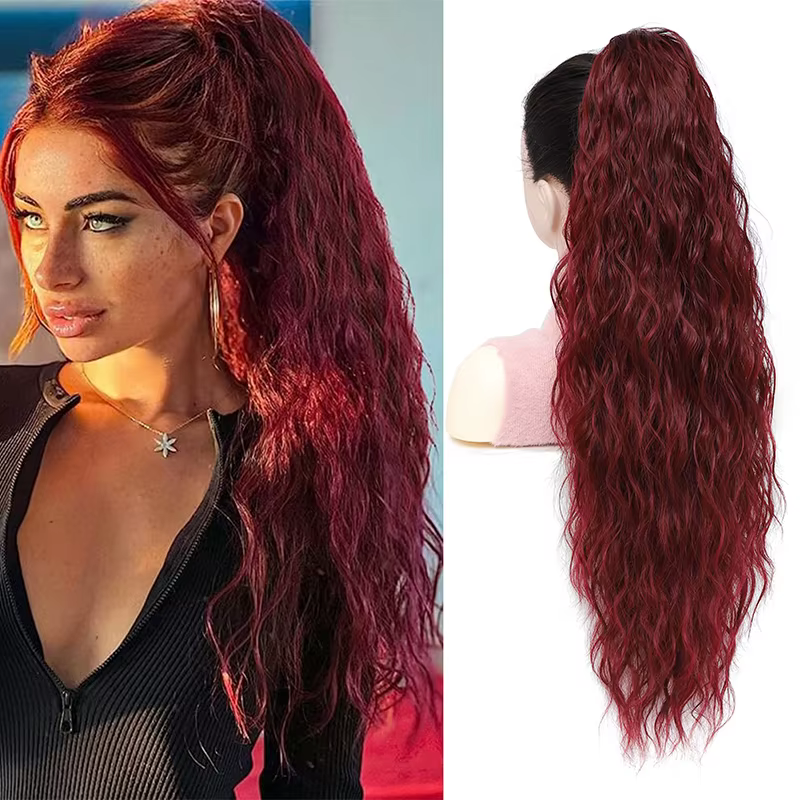 Extensions de queue de cheval longue bouclée pour femme