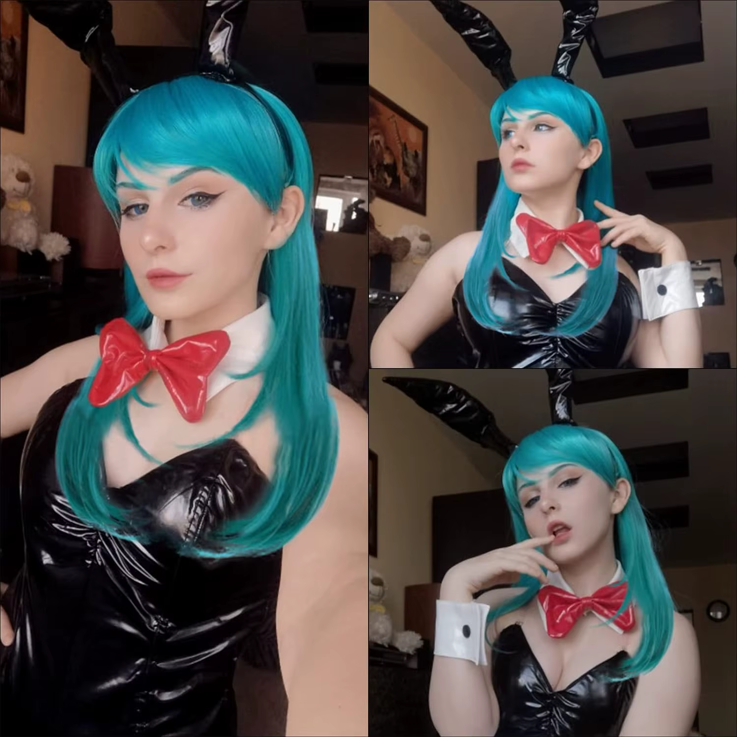Perruque de cosplay Blue Dragon Ball Bulma pour Halloween