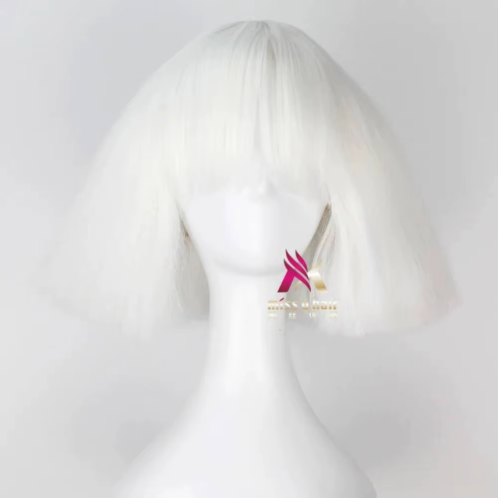 Perruque synthétique noire Lady Gaga