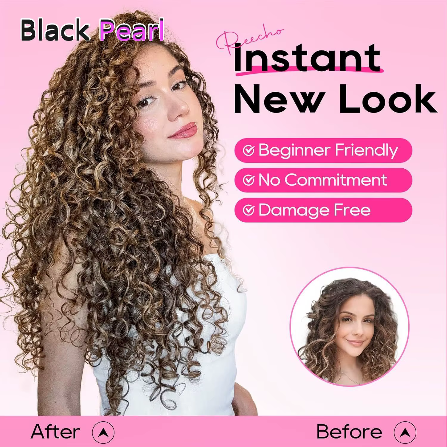 Extensions de cheveux à clipser Black Pearl Water Wave
