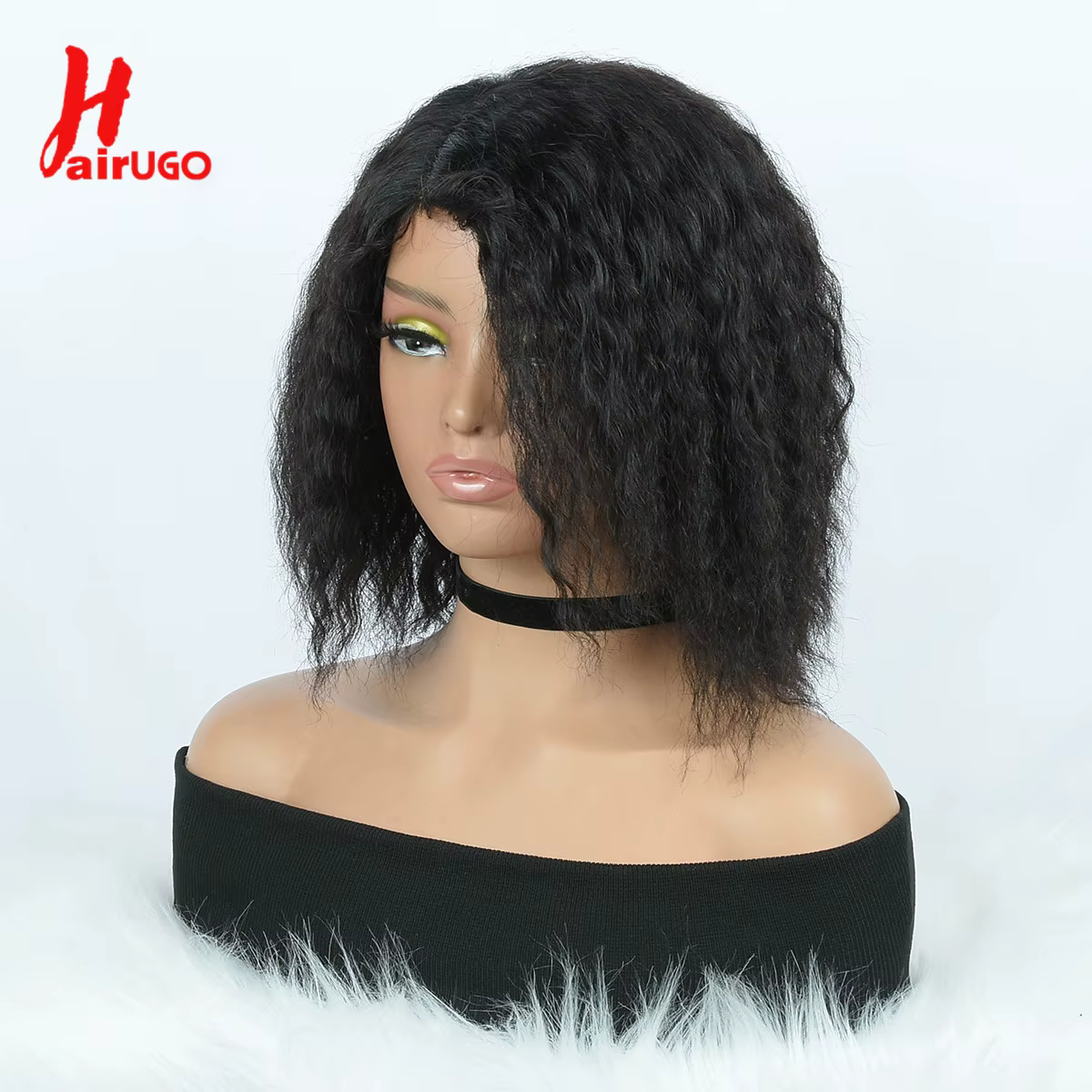 Perruques de cheveux humains bouclés coupe lutin pour femme