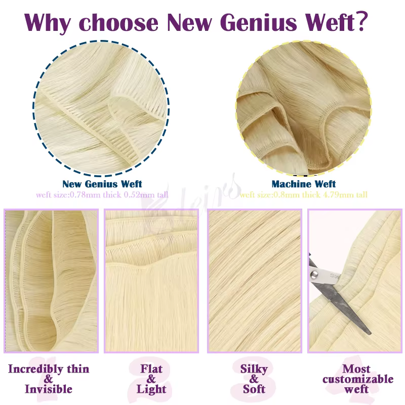 ADEIRS cheveux humains génie trame Extensions Remy