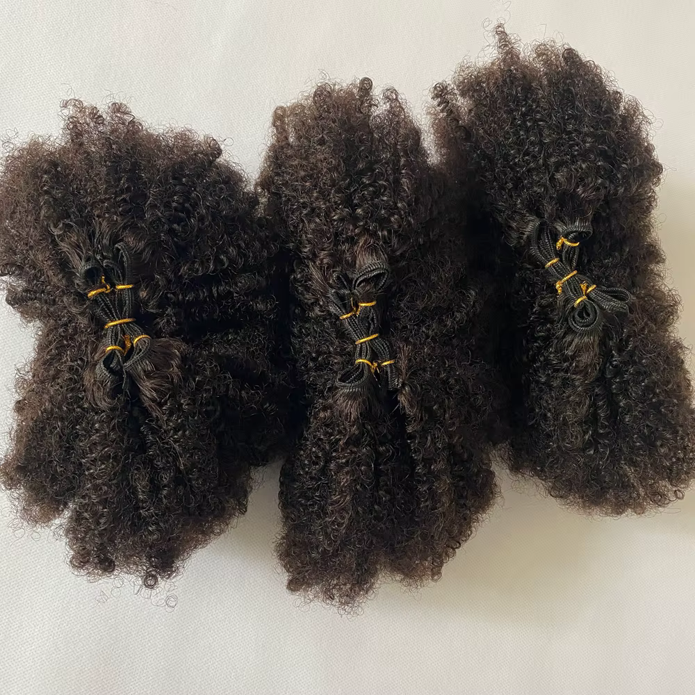 Tresses moelleuses Afro crépus bouclés paquets cheveux humains
