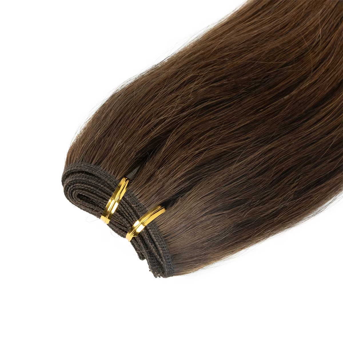 Extensions de cheveux humains à double trame à coudre