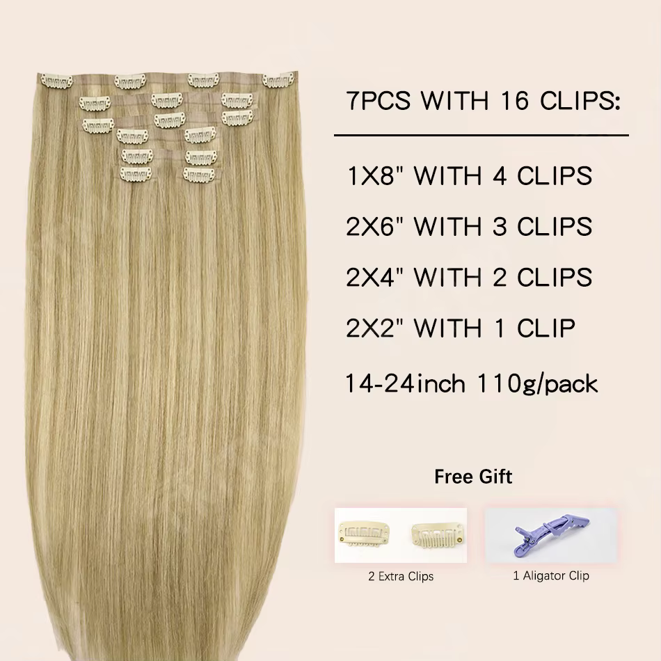 Extensions de cheveux invisibles en PU 100% brésiliennes