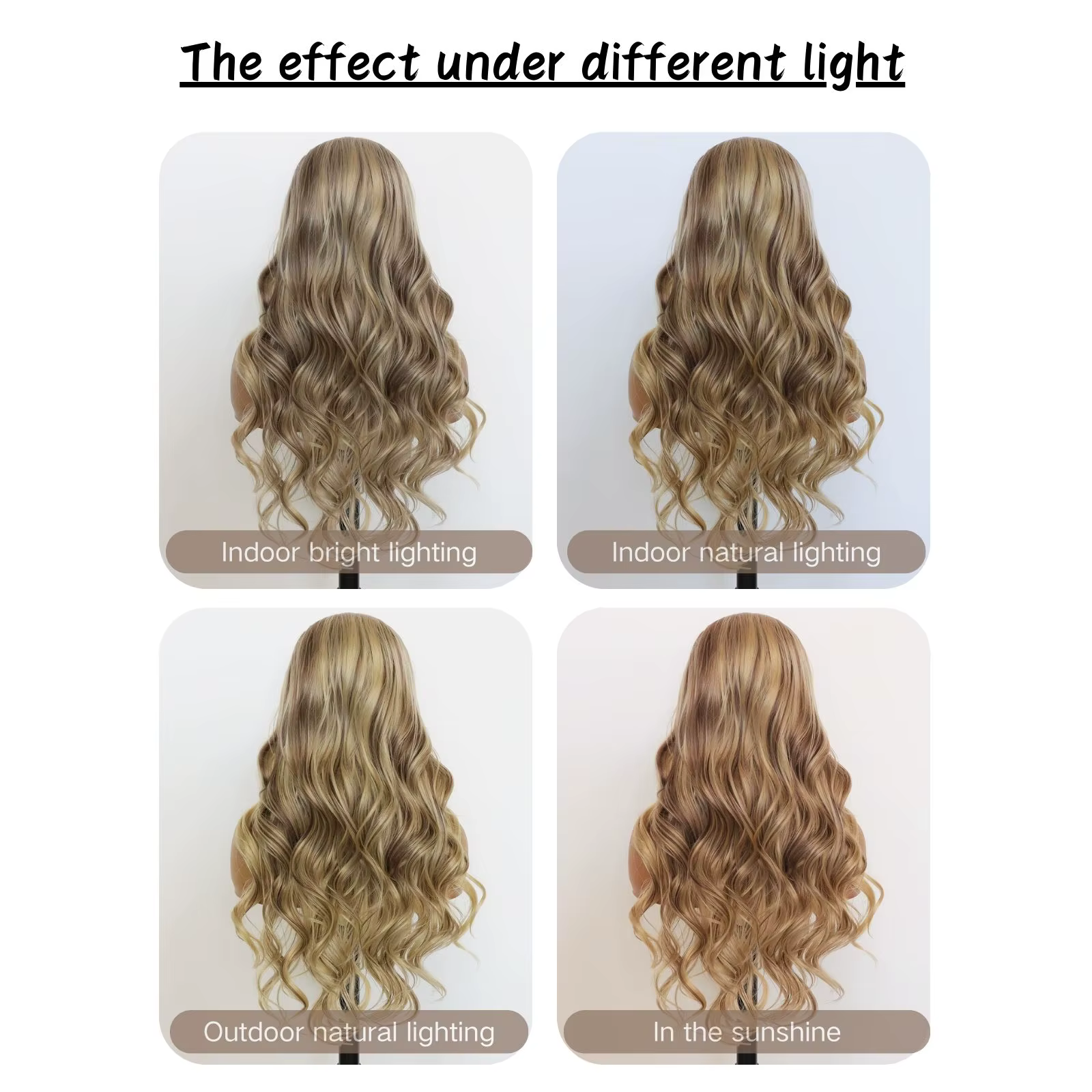 Perruque Lace Front Wig synthétique à reflets blonds