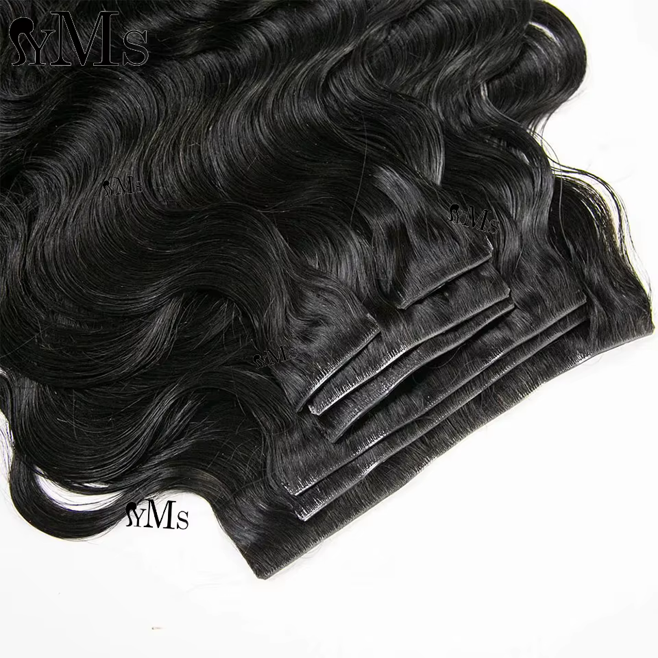 Clip de bord Invisible dans les Extensions de cheveux vague de corps YMS