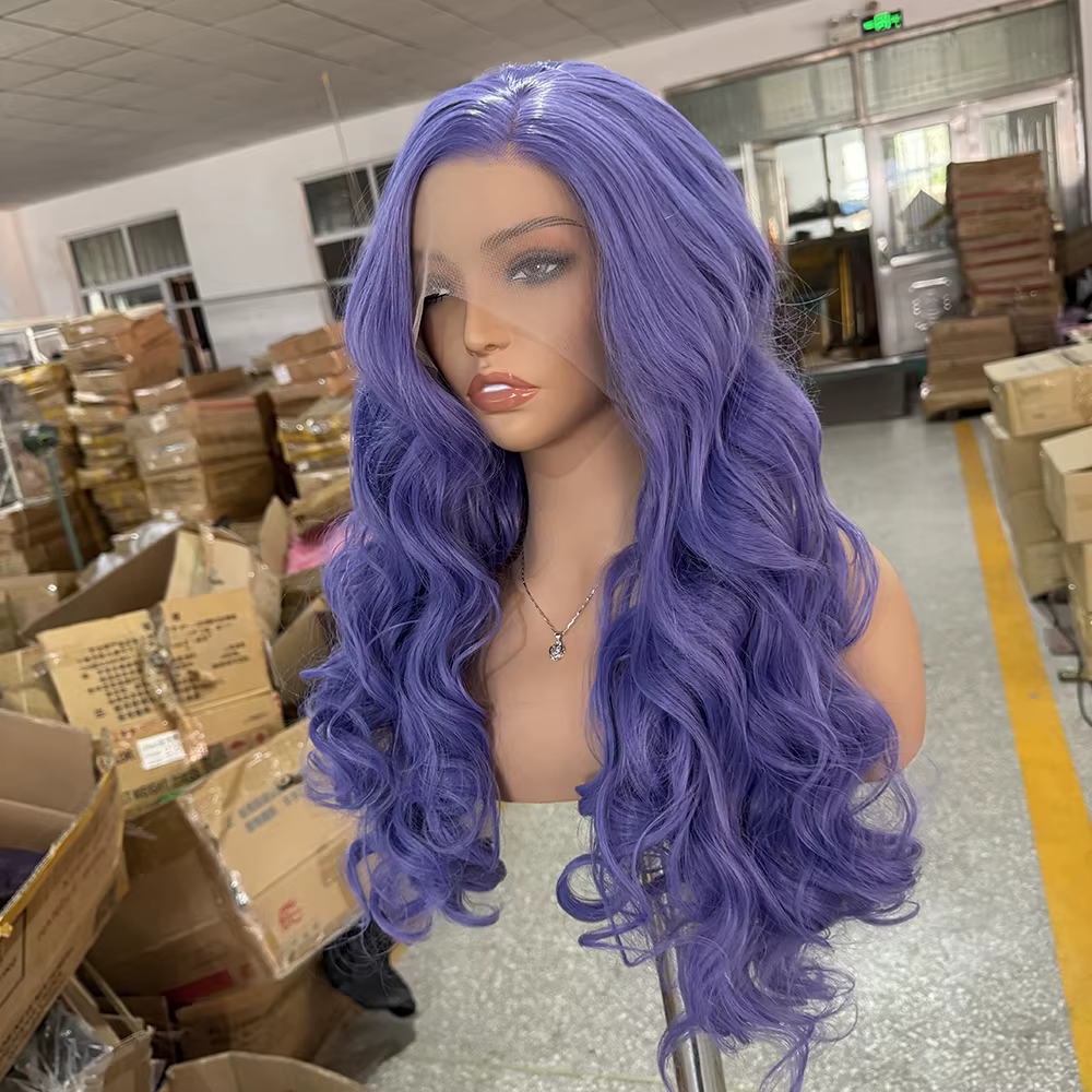 Perruque violette vague de corps