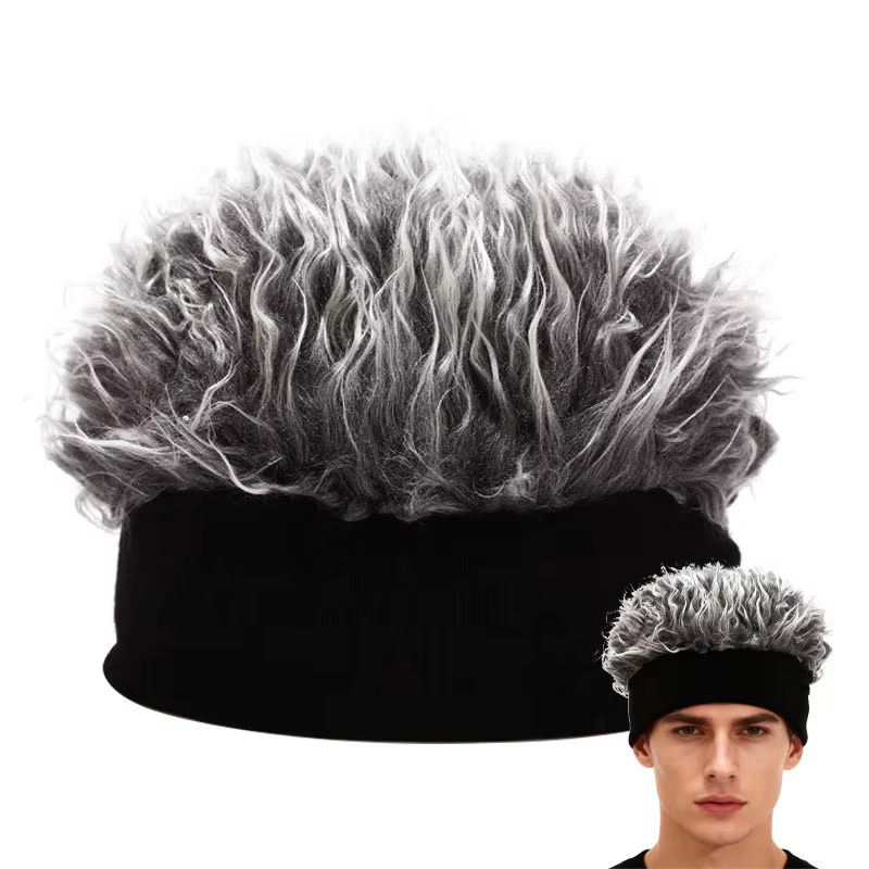 Chapeau de perruque polyvalent à la mode avec cheveux réalistes