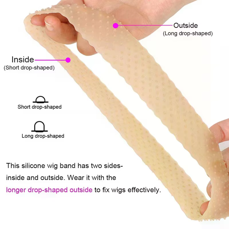 Bande de poignée de perruque élastique en Silicone