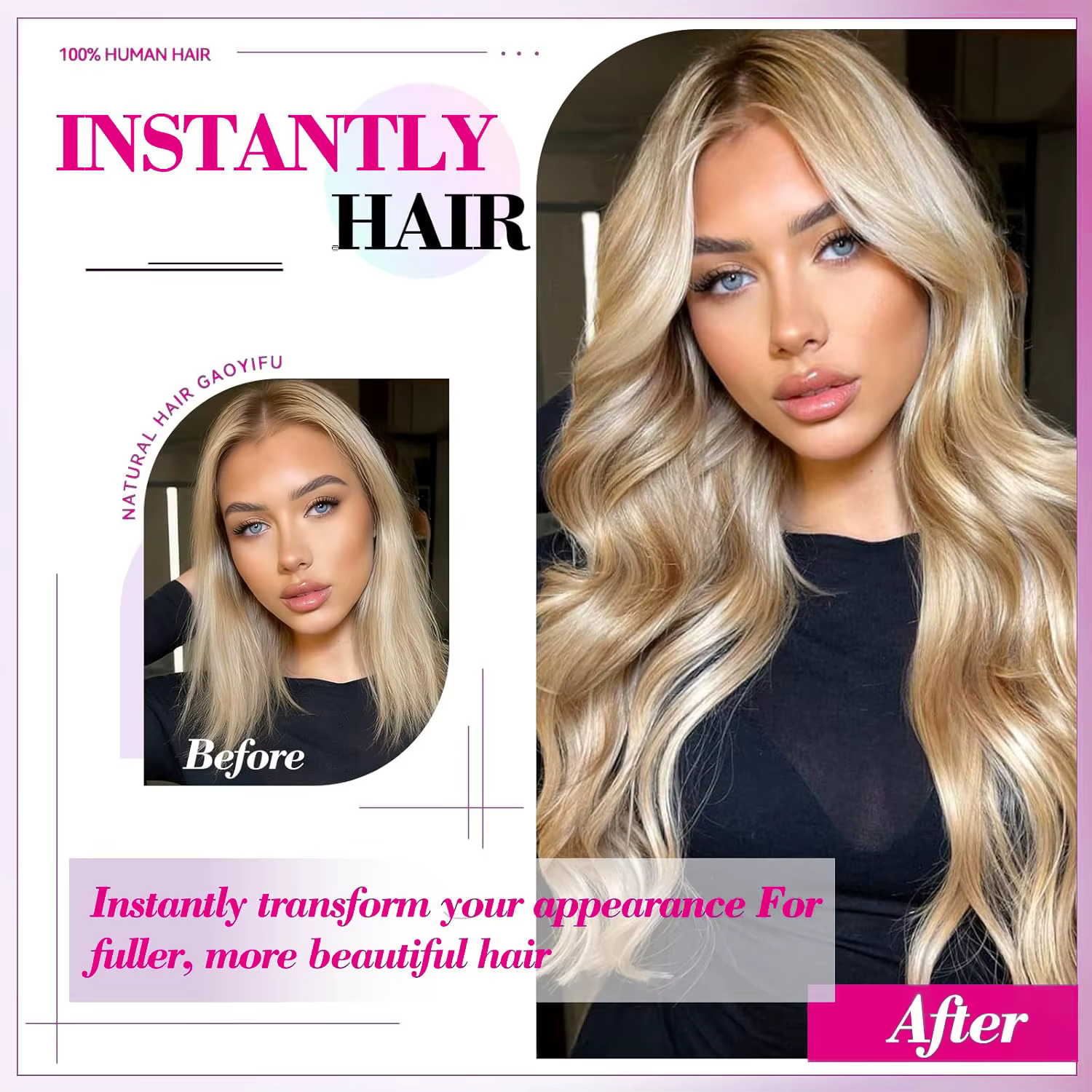 Extensions de cheveux lisses à clipser 120G 8/613 Blond Piano