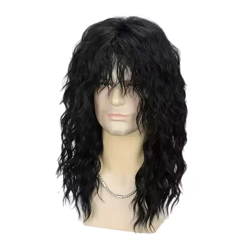 Perruque synthétique Rock de 18 pouces pour hommes/femmes