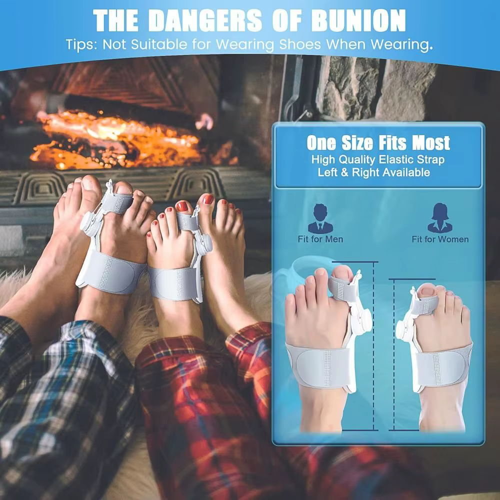 Correcteur d'hallux valgus à bouton réglable, conception orthopédique, orthèse redresseuse pour hallux valgus, séparateur d'orteils, correcteur d'orteil majeur