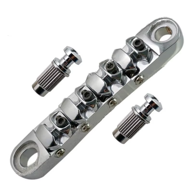 Un ensemble Chrome 4 cordes basse Tune-o-Matic pont et barre d'arrêt cordier pour guitare basse électrique accessoires pièces instrument de musique