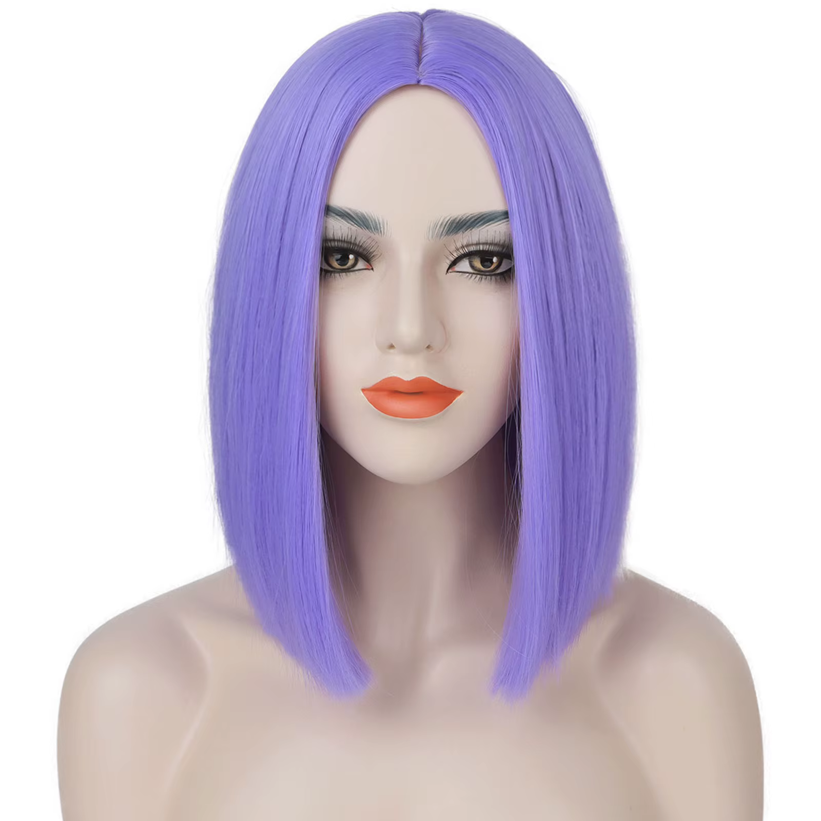 Perruque Bob courte droite synthétique violette pour femme
