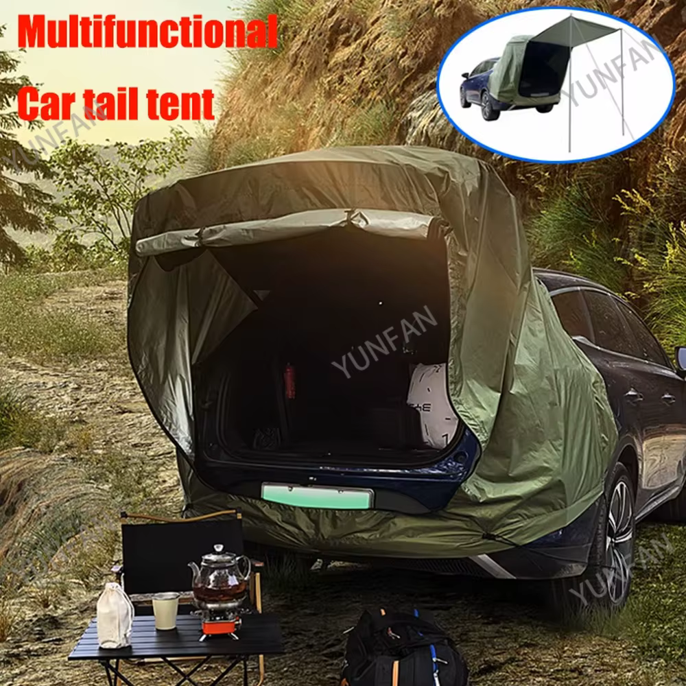 Tente de camping multifonctionnelle pour l'arrière de voiture avec auvent, résistante au soleil et à la pluie, pour pique-nique et camping en plein air