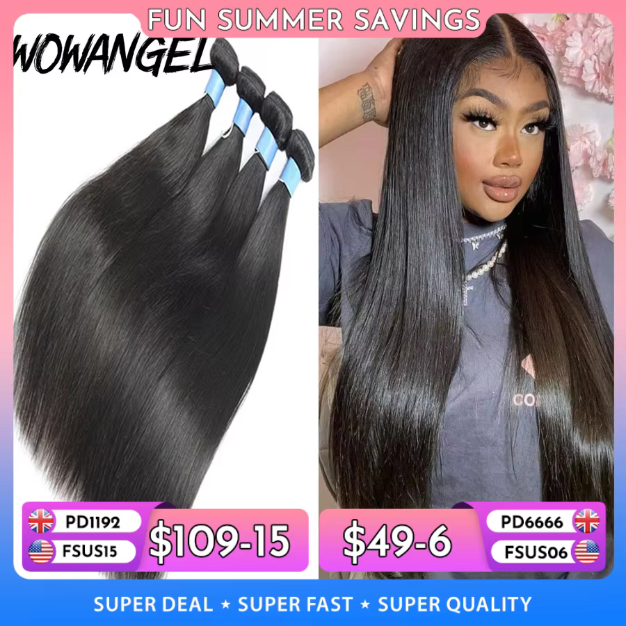 Wow Angel droit 28 30 pouces Remy brésilien cheveux humains paquets 100%
