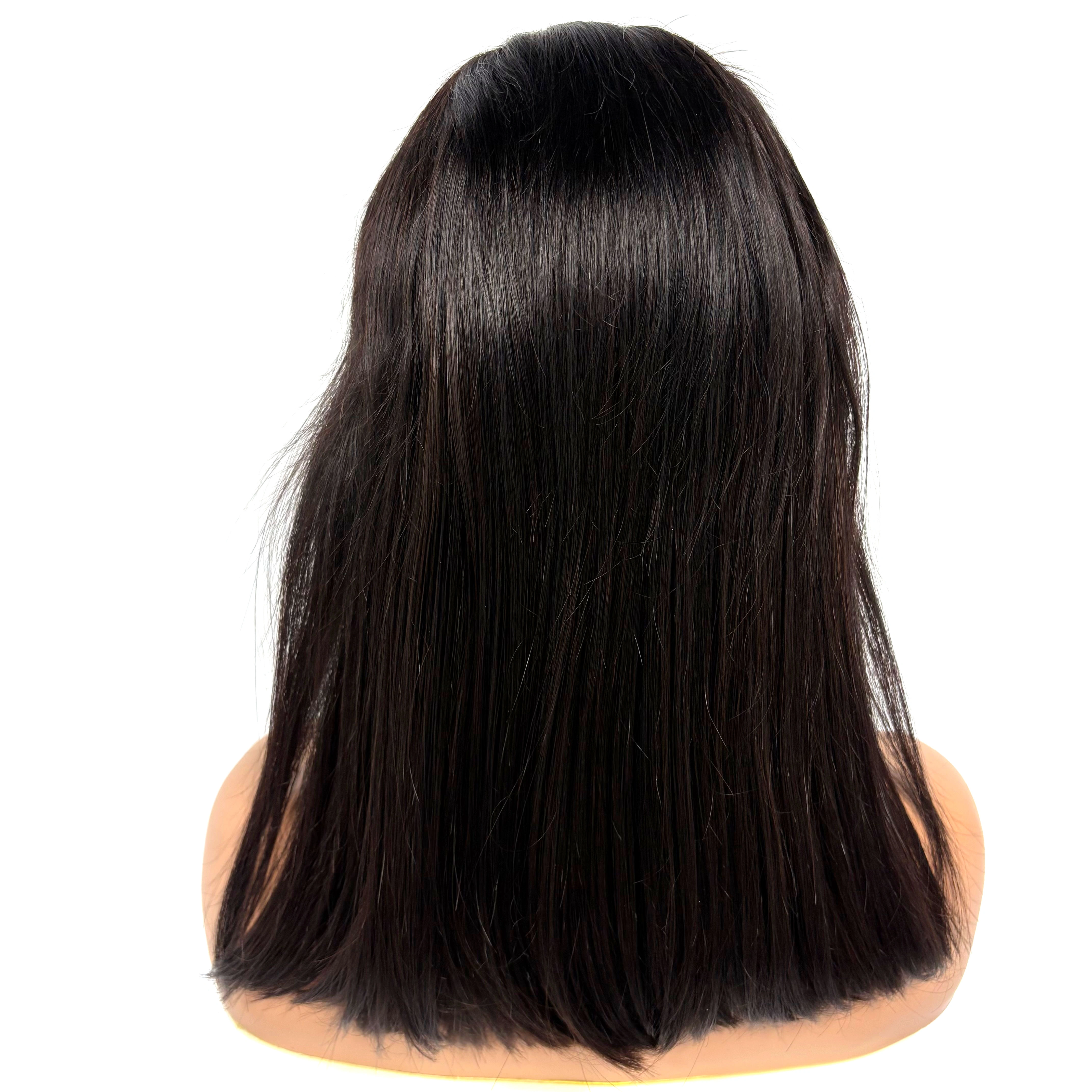 Perruque Bob en cheveux humains lisses avec dentelle frontale M-Line 13x4