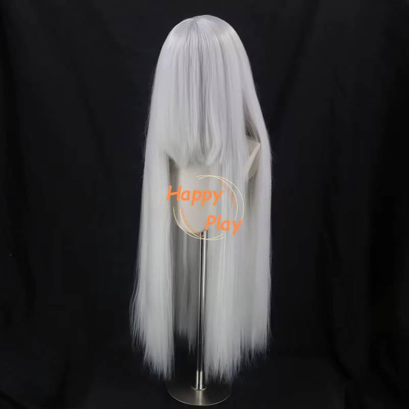 Qualité synthétique Volume épais 500g 39 "100 cm perruque de Cosplay Anime droite avec Bang blanc gris argent Palette de couleurs perruques de base