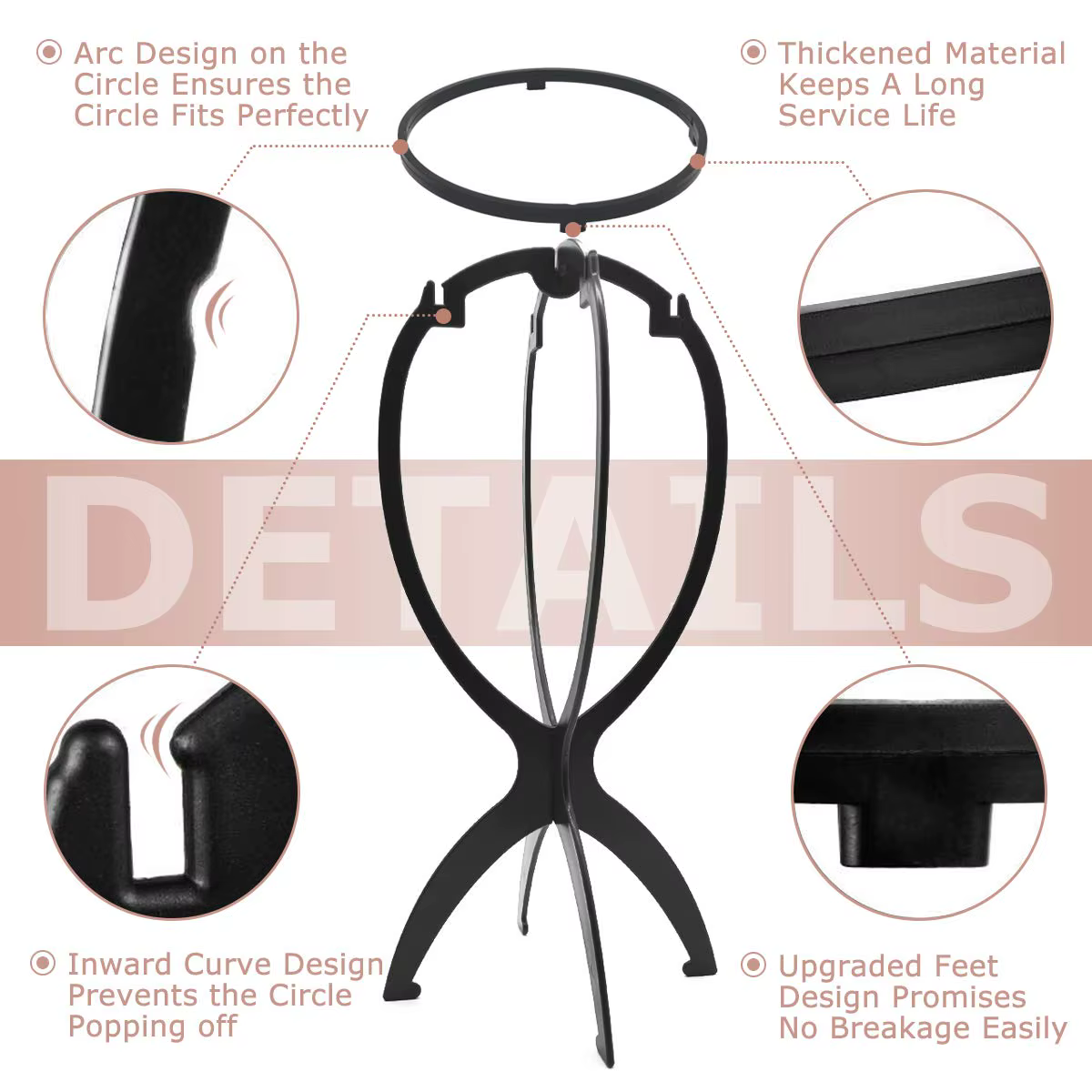 Support de perruque pliable