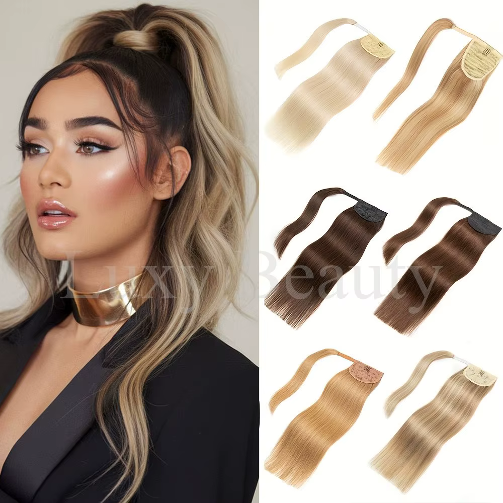 Clip en queue de cheval Extensions de cheveux humains