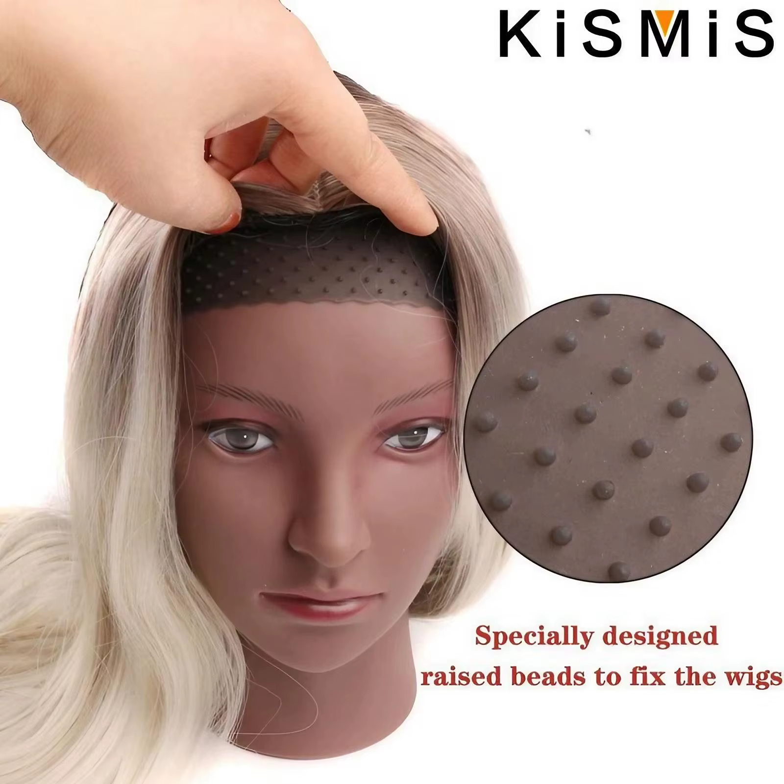 KISMIS 1PC bandeau réglable Silicone perruque bande pour dentelle frontale perruques