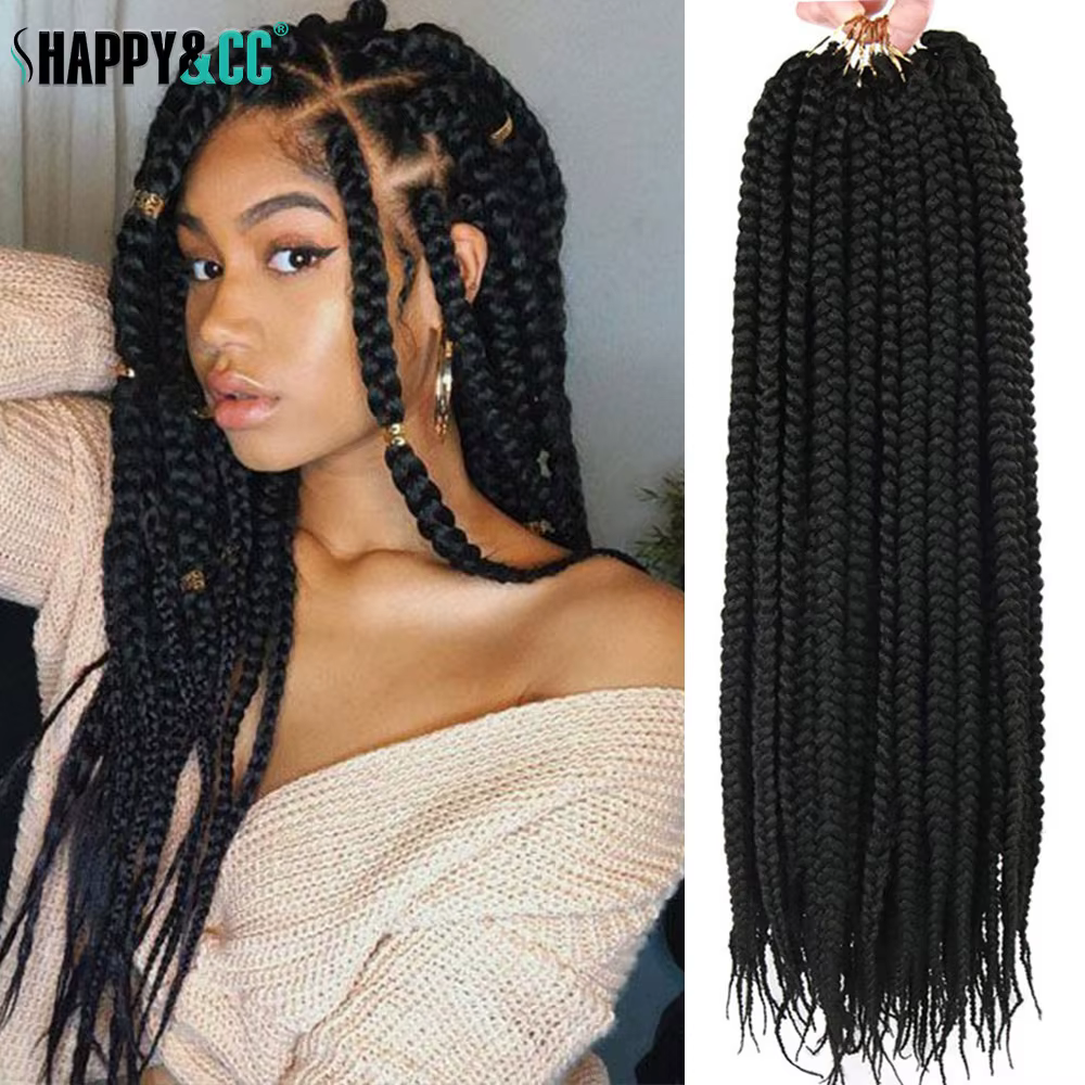 Tresses synthétiques moyennes de 18 pouces