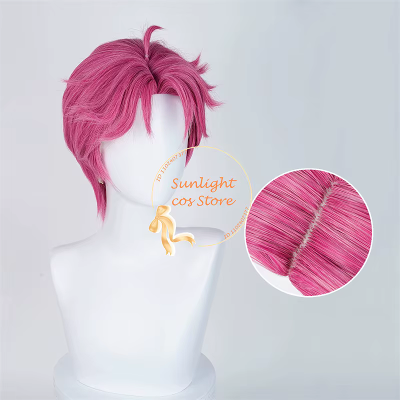 Perruque de Cosplay Anime Rose 30cm