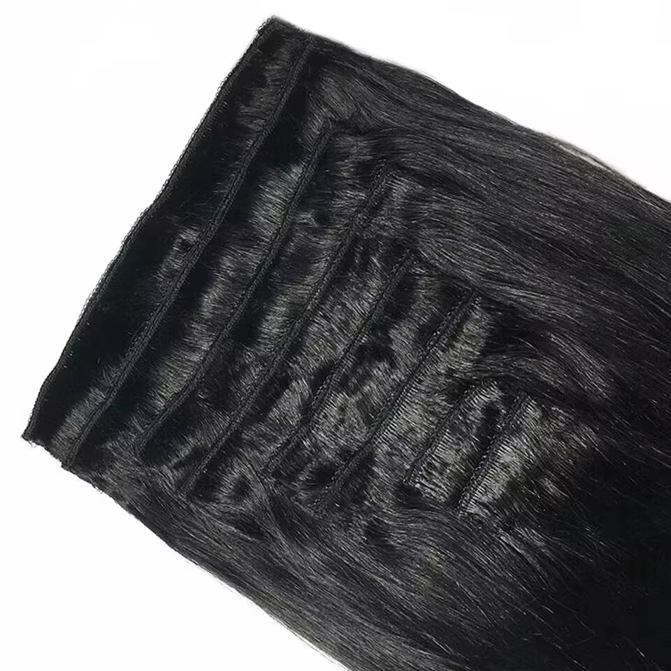 Clip Ins Extensions de cheveux humains brésiliens droits sans couture 10A