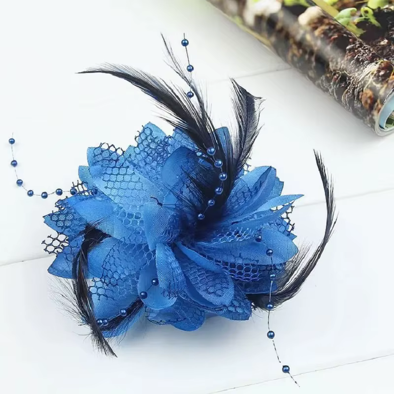 Plume fleur pince à cheveux perle Corsage mariée mariage