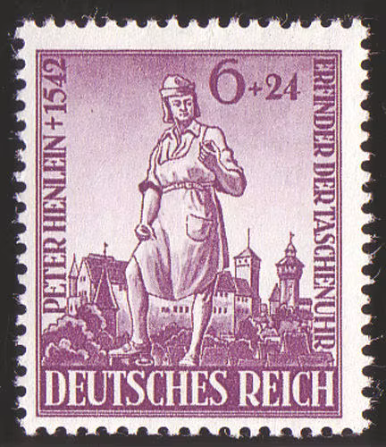 1 pièce/ensemble de timbres-poste allemands neufs de 1942, inventeur de la montre de poche, Heinrich, timbres-poste MNH